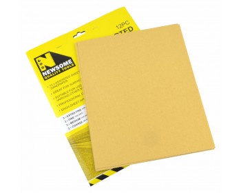 12pc Full Size Assorted Grit Sandpaper Sheets 